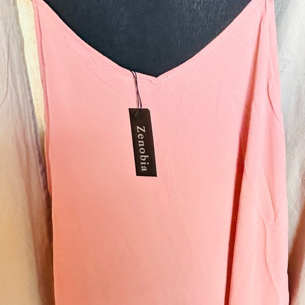 NWT Zenobia Pink Tank Top. Size 3xl. Adjustable straps - Picture 3 of 9